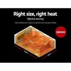 Devanti Electric Radiant Strip Heater Outdoor 3200W