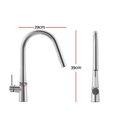 Kitchen Mixer Tap Pull Out Round 2 Mode Sink Basin Faucet Swivel WELS Chrome