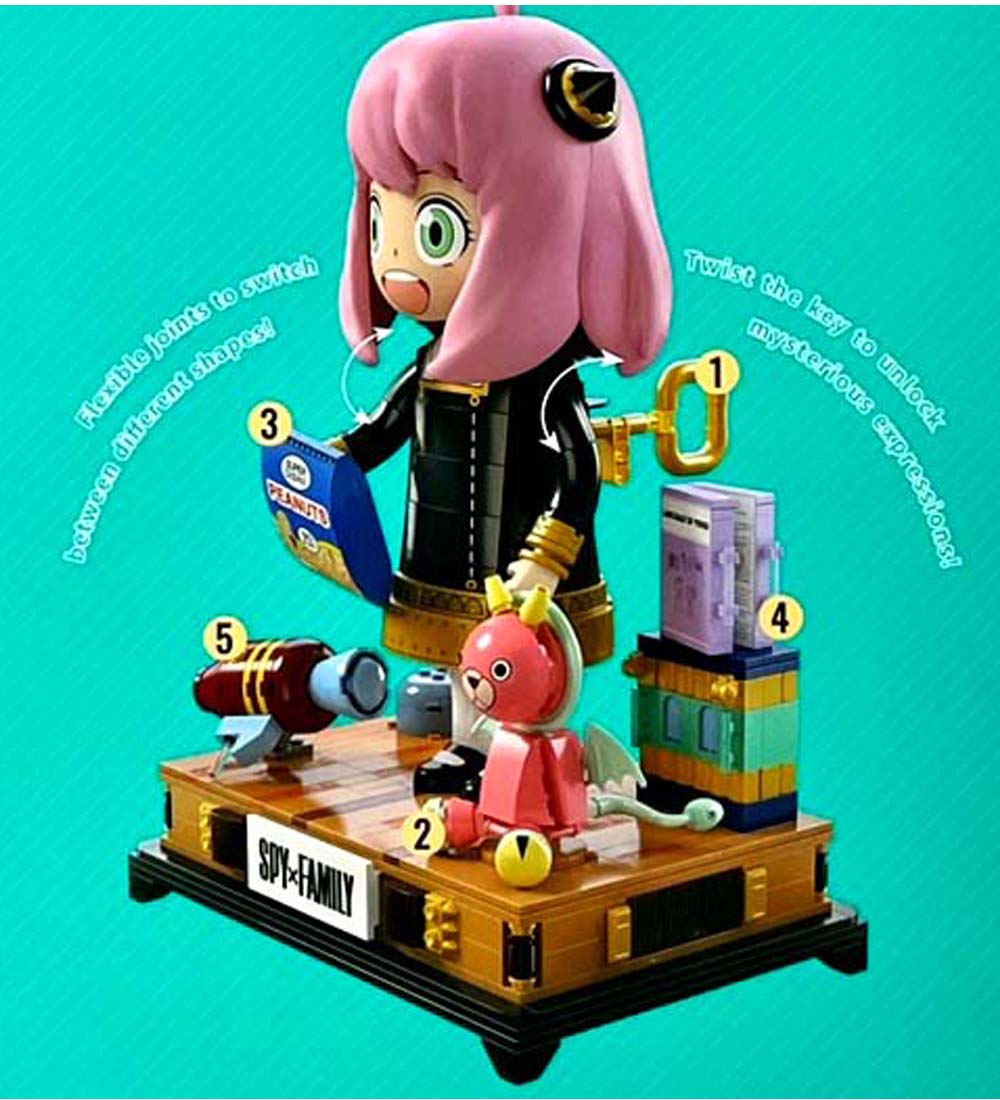 Kalos 31cm Anya Forger Face Changing Building Block Figure Spy X Family