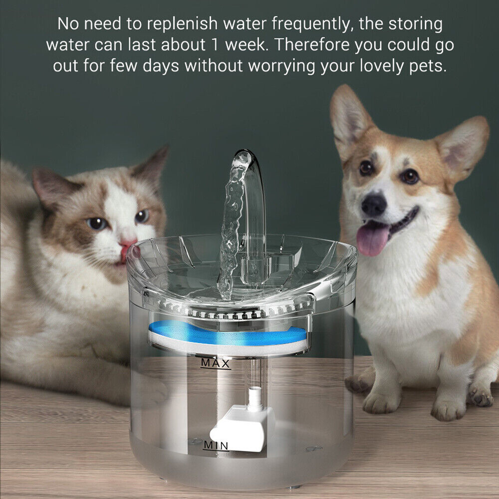Electric Pet Water Fountain Cat Dog Automatic Sensor Drinking Dispenser Filter