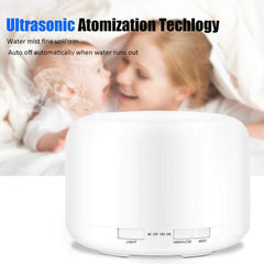 Aroma Aromatherapy Diffuser LED Oil Ultrasonic Air Humidifier Purifier 500ML white
