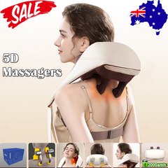 5D Massagers for Neck and Shoulder with Heat Goletsure Pain Relief Deep Kneading Brown