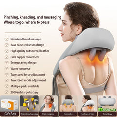 5D Massagers for Neck and Shoulder with Heat Goletsure Pain Relief Deep Kneading Grey