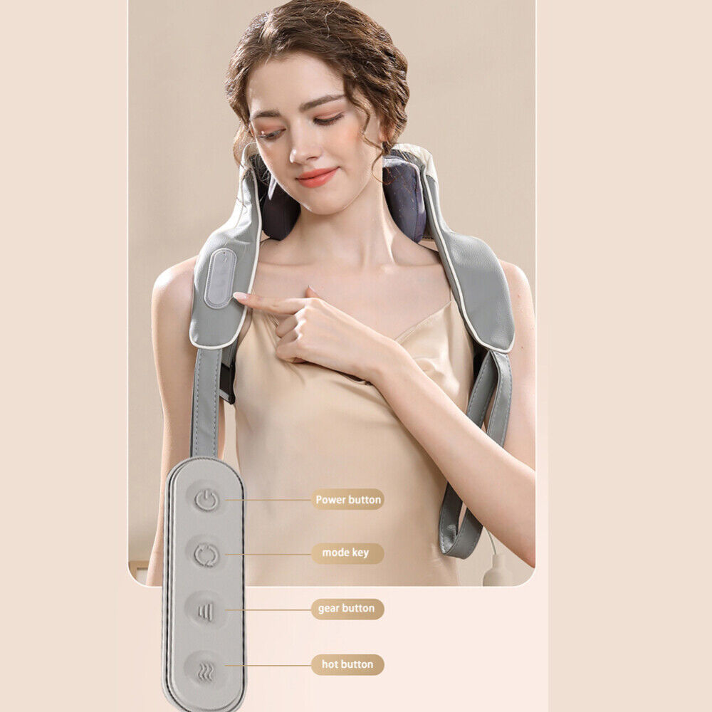 5D Massagers for Neck and Shoulder with Heat Goletsure Pain Relief Deep Kneading Grey