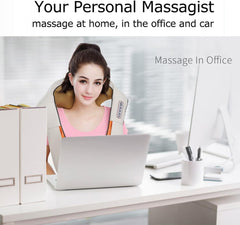 Neck Shoulder Massager Back Body Shiatsu Deep Knead Pain Relief Wrap Car Office Beige