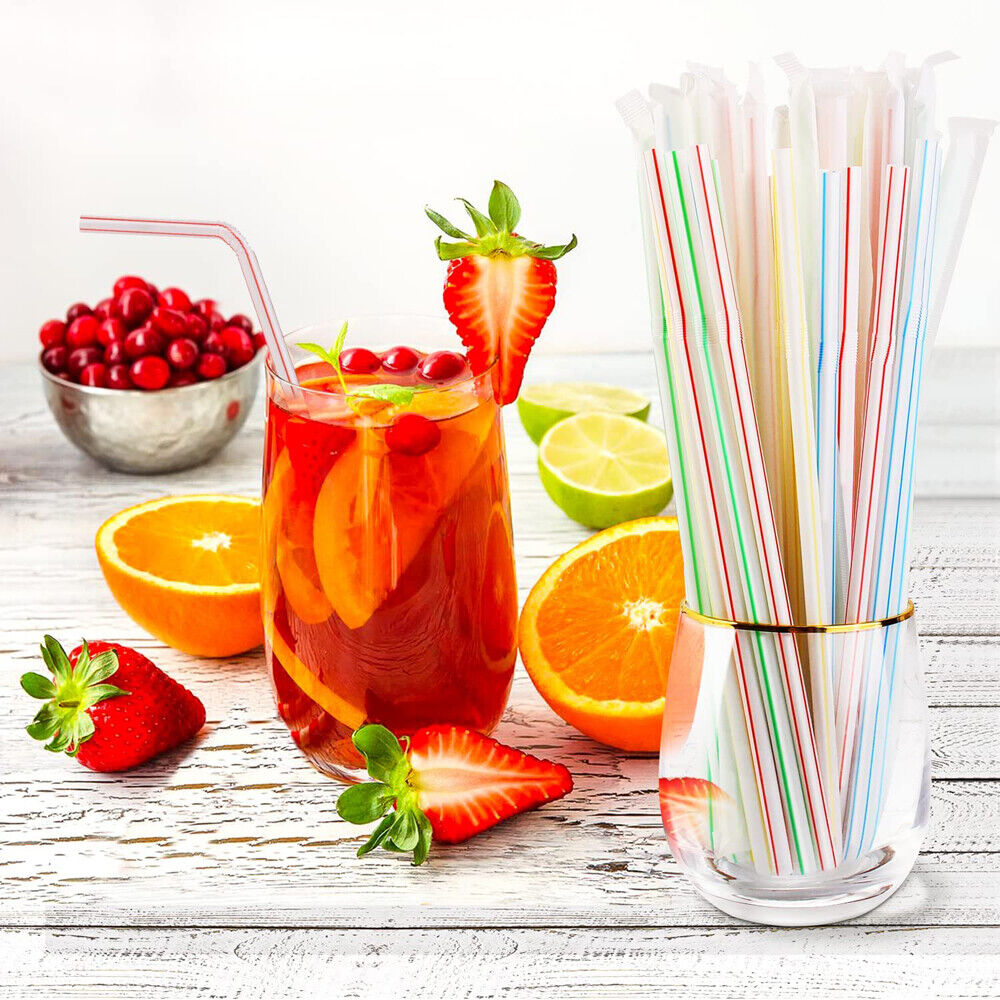 BPA-Free Multi Colored Straws Bendable Disposable Drinking Plastic Party Straws