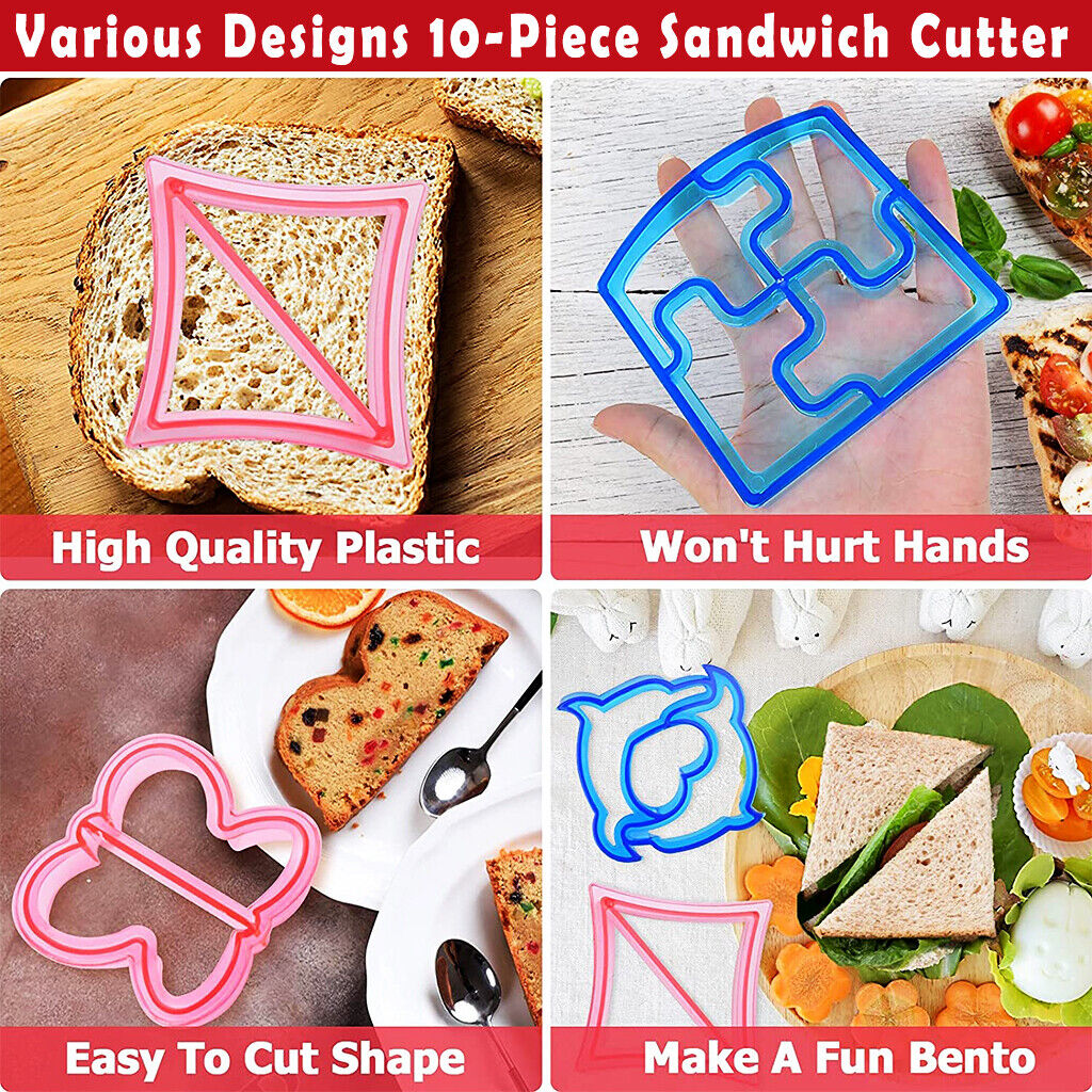 31 PCS Sandwich Cutter Kids DIY Toast Mold Bread Food Moulds Xmas Gift