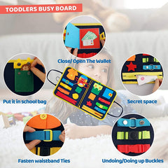 Blue Toddler Busy Board Intelligence Learning Toys Sensory Montessori Board Kids Toy