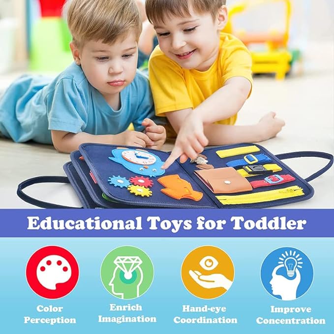 Colorful Toddler Busy Board Intelligence Learning Toys Sensory Montessori Board Kids Toy