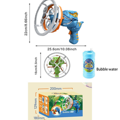 Blue gift Bubble Gun Automatic Bazooka Soap Water Bubble Machine Toy Electric Fan kid