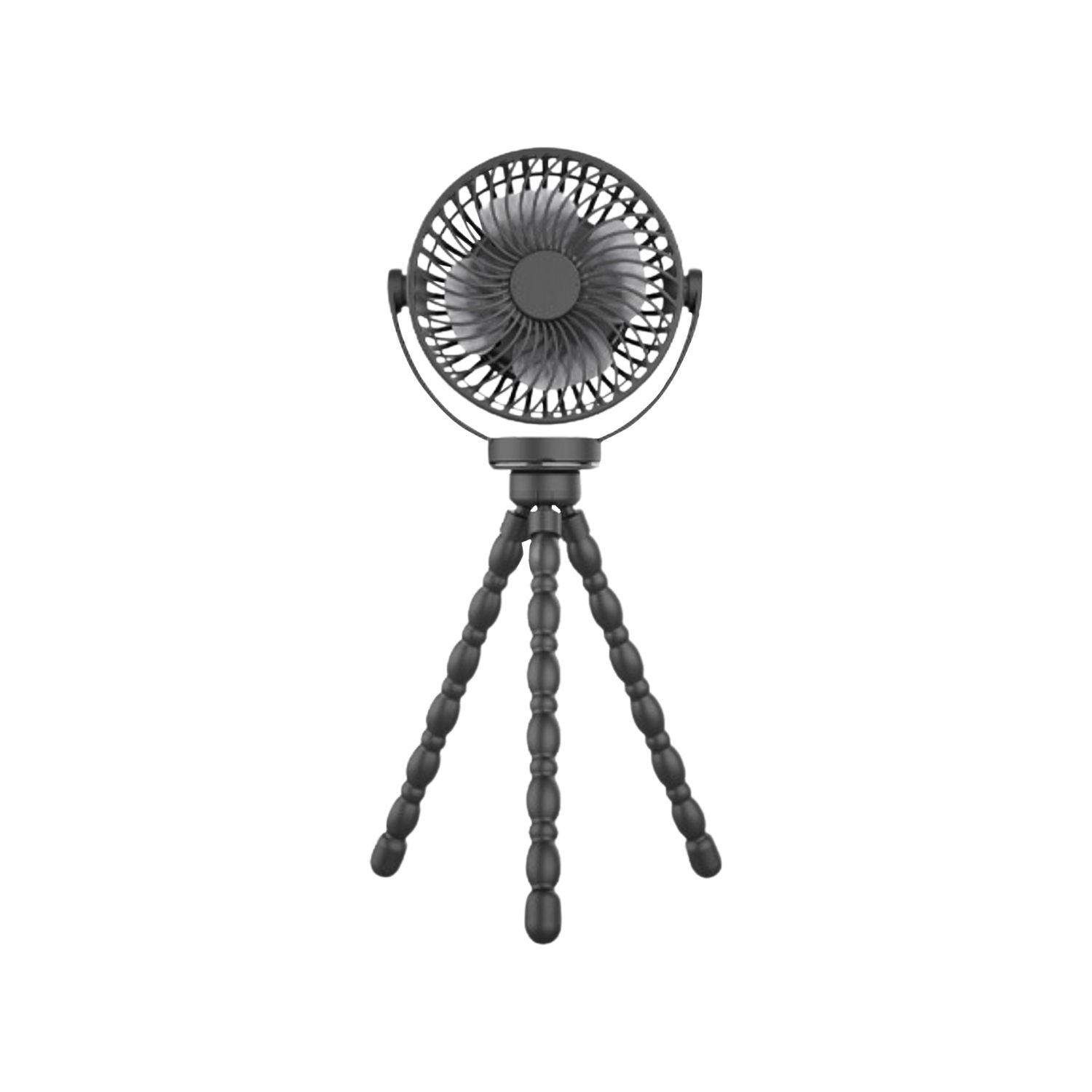 GOMINIMO 5000mAh Rechargeable Clip Fan with Flexible Tripod (Black) GO-CF-101-QF