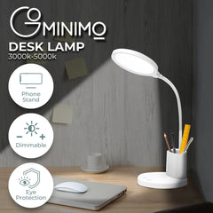 GOMINIMO Desk Lamp With Pen And Phone Holder (White)