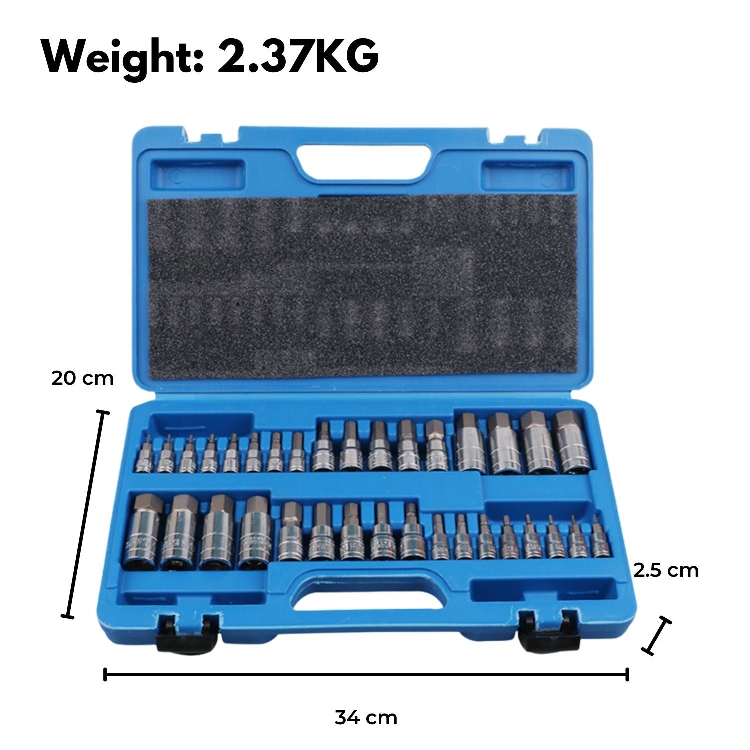 RYNOMATE Hex Bit Socket Set with 1/4" 3/8" 1/2" Allen Key Adapter 34pc RNM-HBS-100-DZ