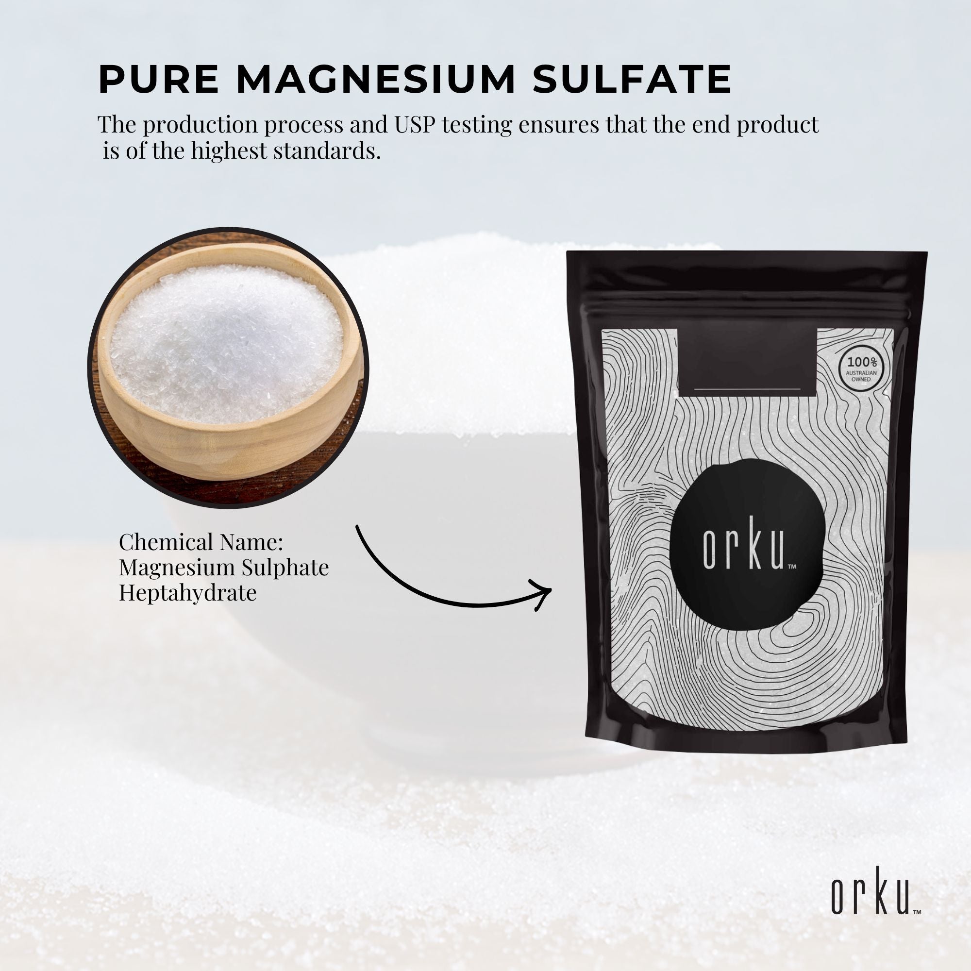 400g USP Epsom Salt Pharmaceutical Grade - Magnesium Sulfate Body Bath Salts