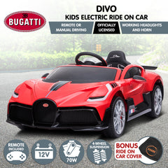 Kahuna Licensed Bugatti Divo Kids Electric Ride On Car - Red