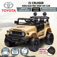Kahuna Authorised Toyota Fj Cruiser Kids Electric Ride On Car - Khaki