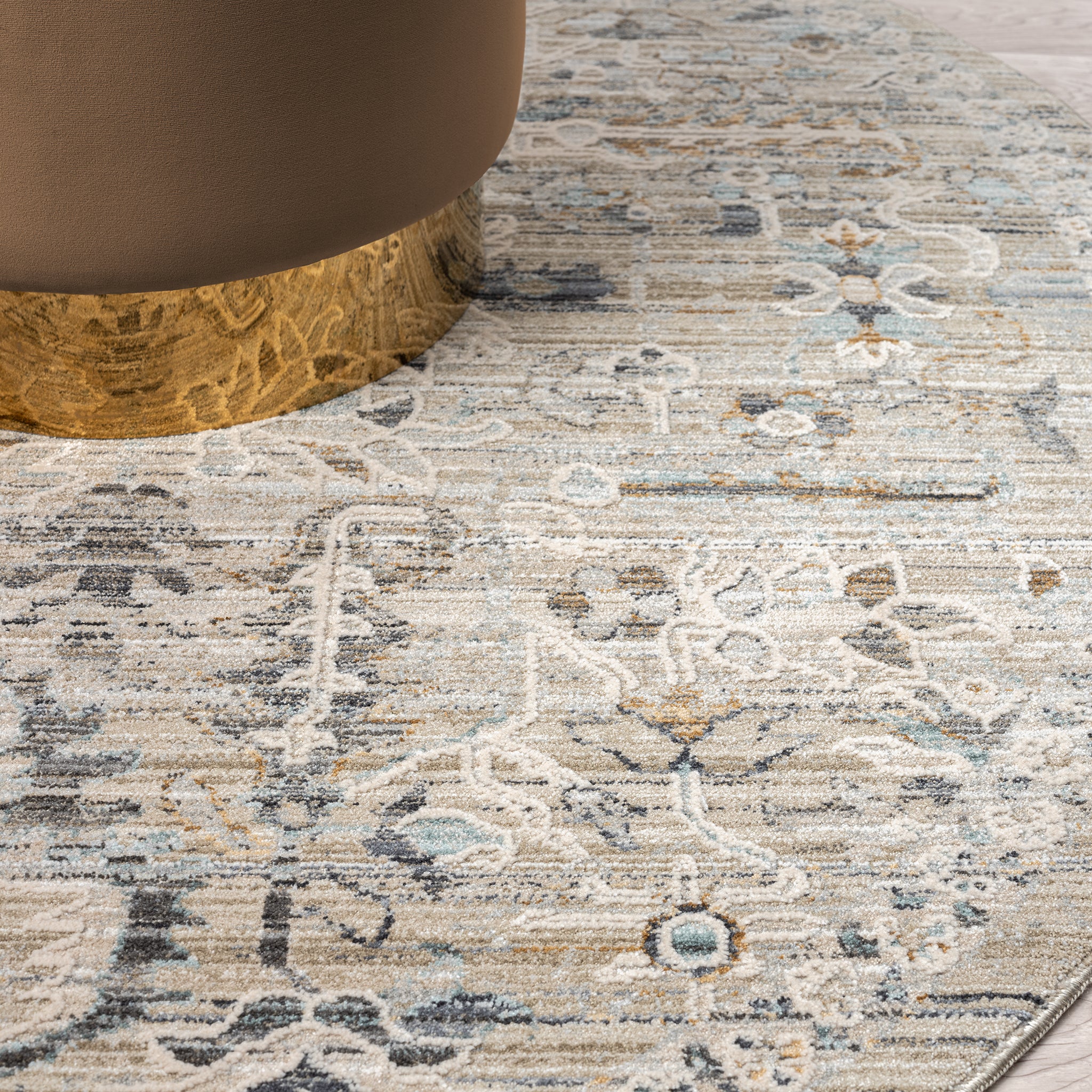 Aubre Contemporary Area Rug - Taupe - 160x160