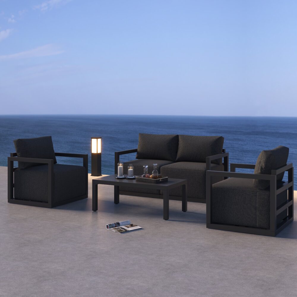 Alfresco Serenity Outdoor Lounge Set – Charcoal Grey