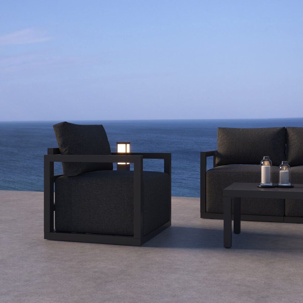 Alfresco Serenity Outdoor Lounge Set – Charcoal Grey