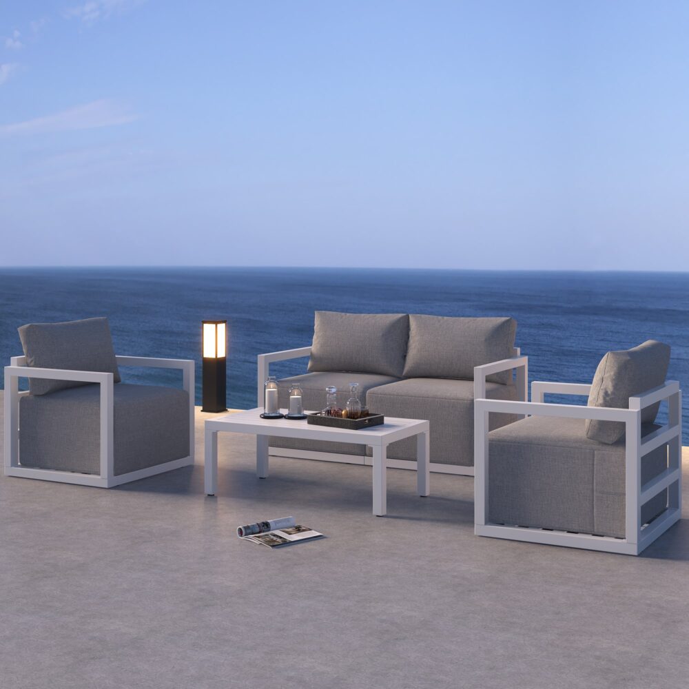 Alfresco Serenity Outdoor Lounge Set – White