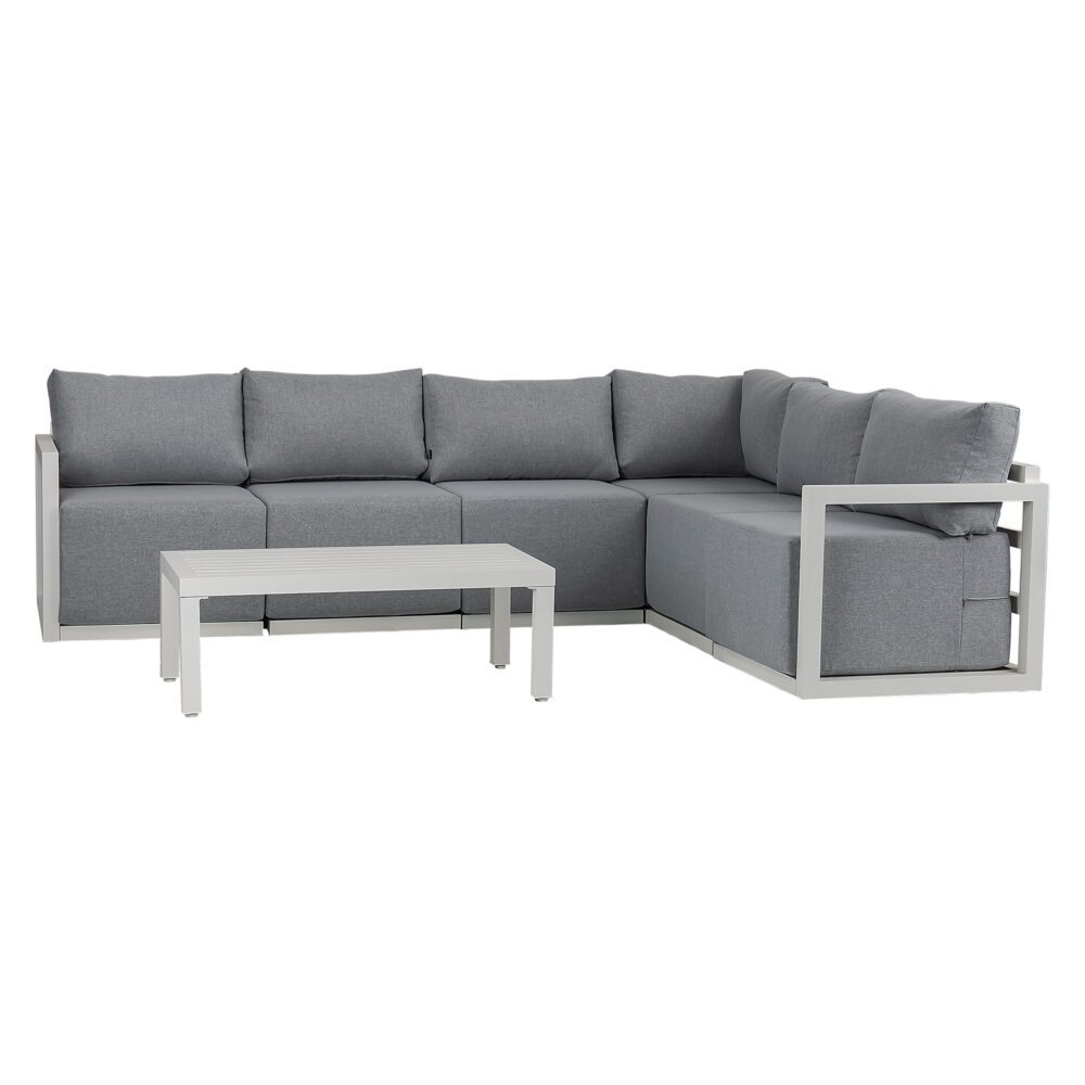 Alfresco Contemporary All-Weather Lounge Set – White