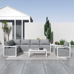 Alfresco 7-Seat Garden Lounge Set – White
