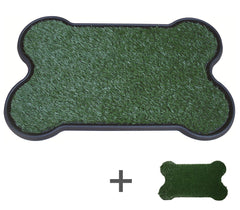 YES4PETS Dog Puppy Toilet Grass Potty Training Mat Loo Pad Bone Shape Indoor with 2 grass