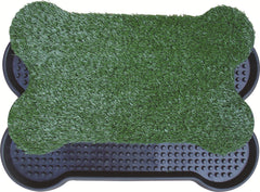 YES4PETS Dog Puppy Toilet Grass Potty Training Mat Loo Pad Bone Shape Indoor with 2 grass