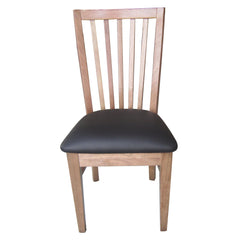 Fairmont 4pc Set Dining Chair PU Leather Seat Slat Back Solid Oak Timber Wood