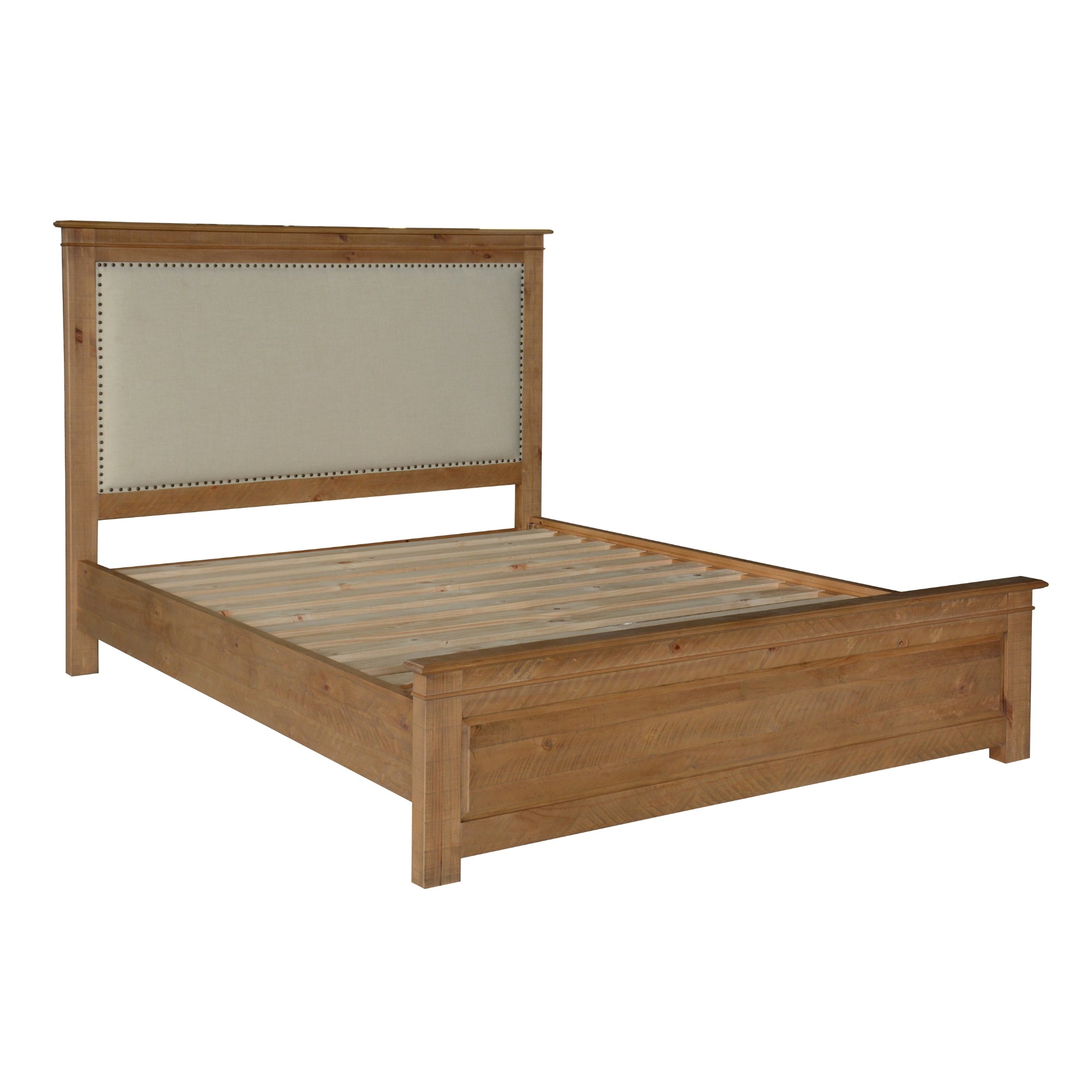 Jade 4pc King Bed Bedside Tallboy Bedroom Suite Furniture Package - Natural