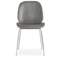 Remy Dining Chair Set of 6 Fabric Seat with Metal Frame - Grey