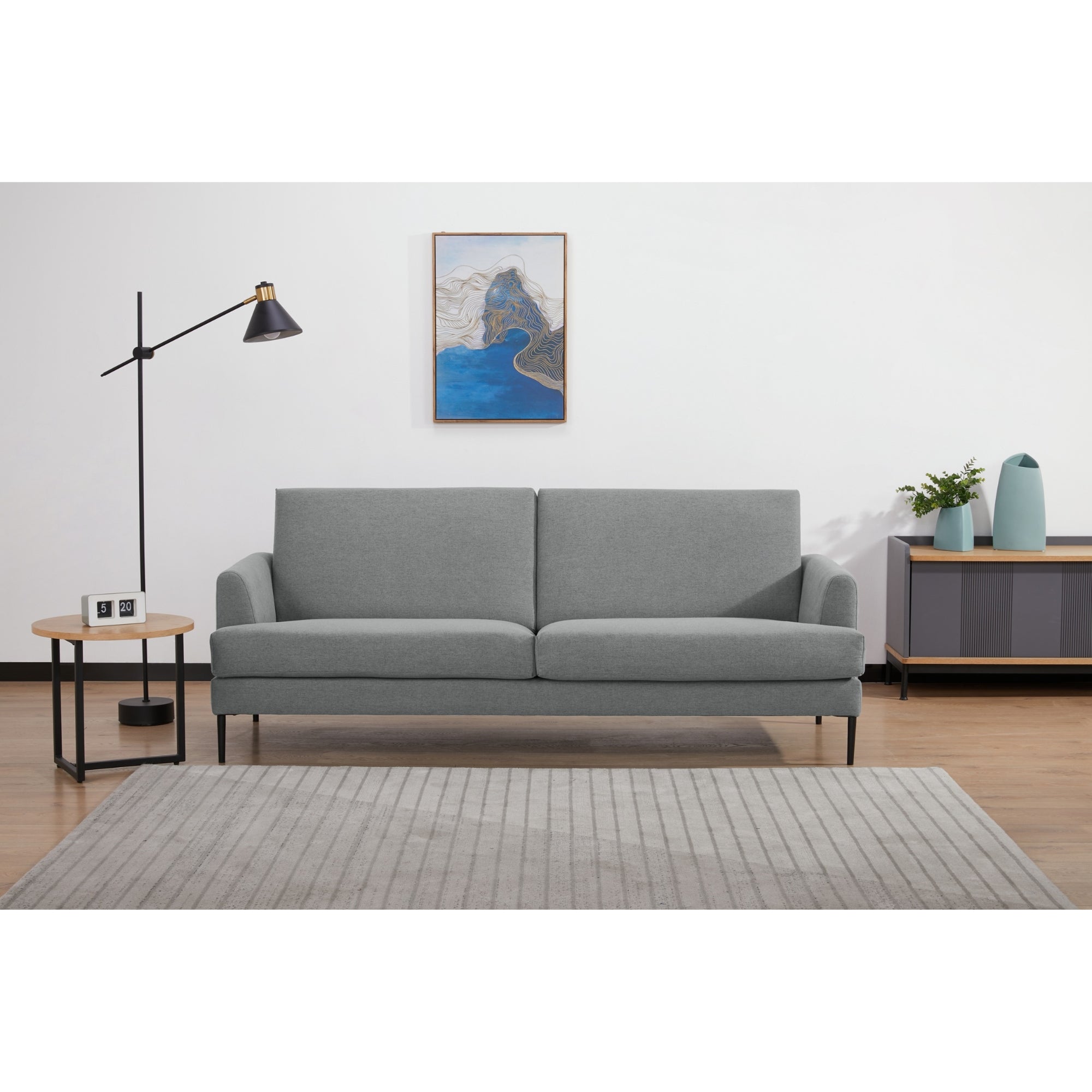 Ariya 3 Seater Sofa Fabric Uplholstered Lounge Couch - Light Grey