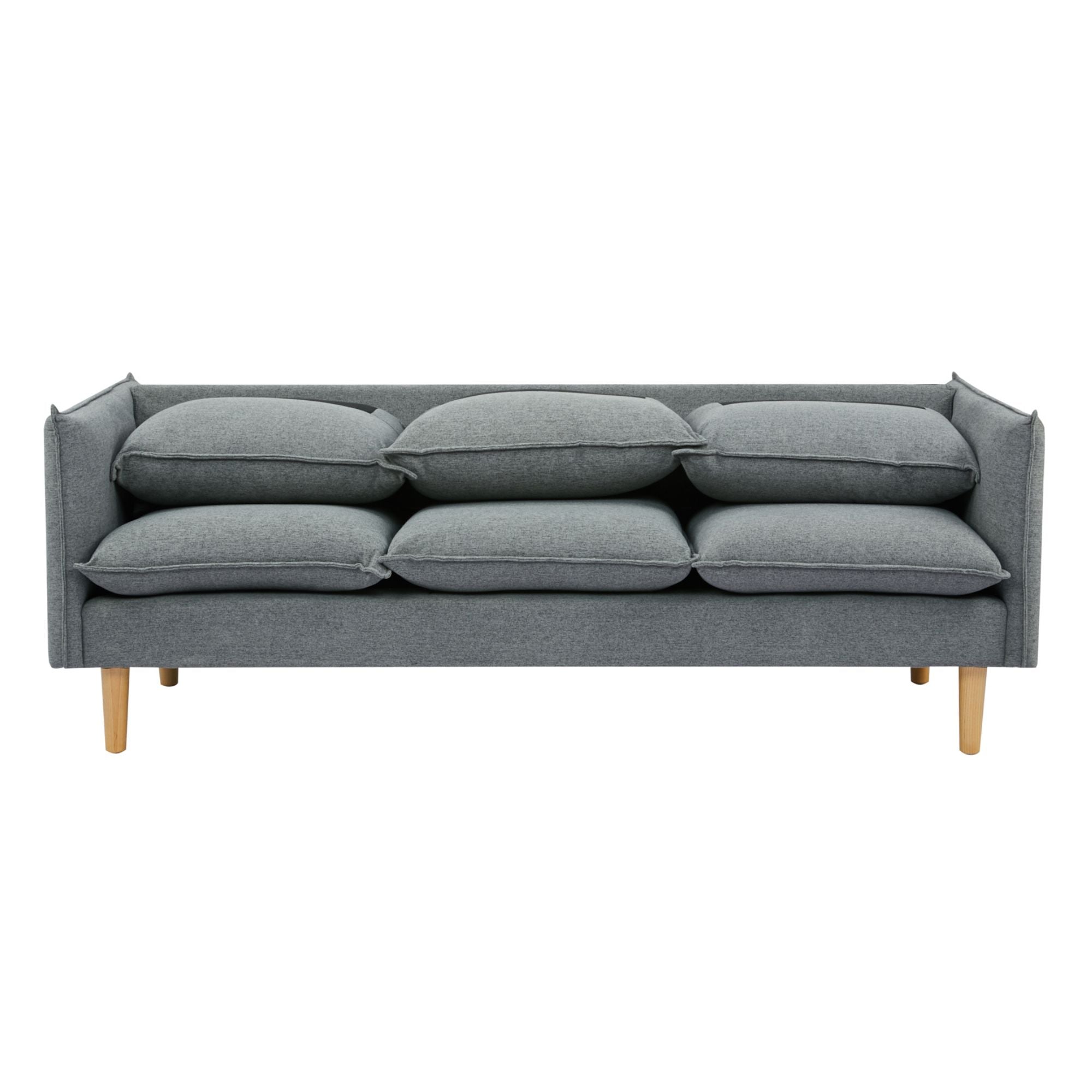 Sinatra 2 + 3 Seater Fabric Sofa Lounge Couch Dark Grey