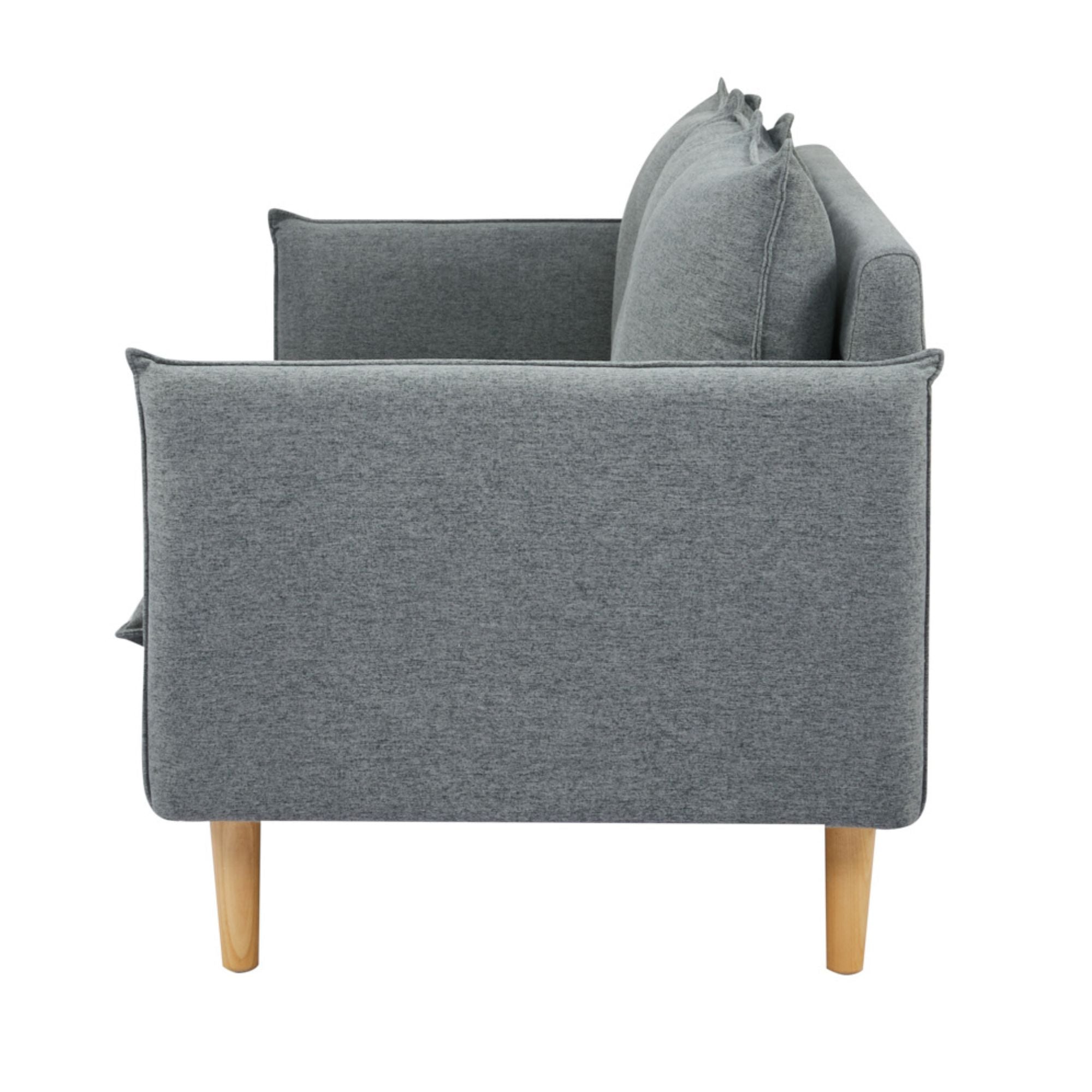 Sinatra 2 + 3 Seater Fabric Sofa Lounge Couch Dark Grey