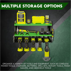 Power Tool Organiser Wall Mounted Drill Storage Organizer Holder Hikoki Green