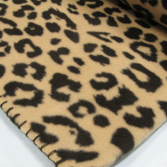 Aerial Printed Fleece Throw Rug 130 x 150 cm Brown Leopard