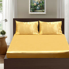 Ramesses Casablanca Satin Fitted Sheet Combo Set Gold Queen