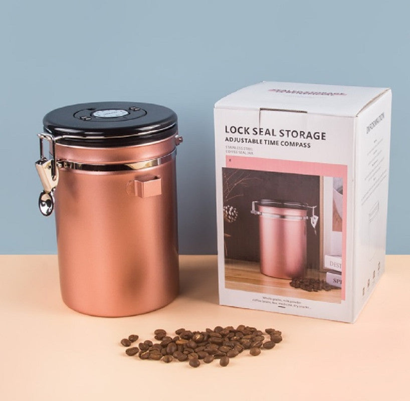 1.5L Storage Container with Spoon Champagne Gold