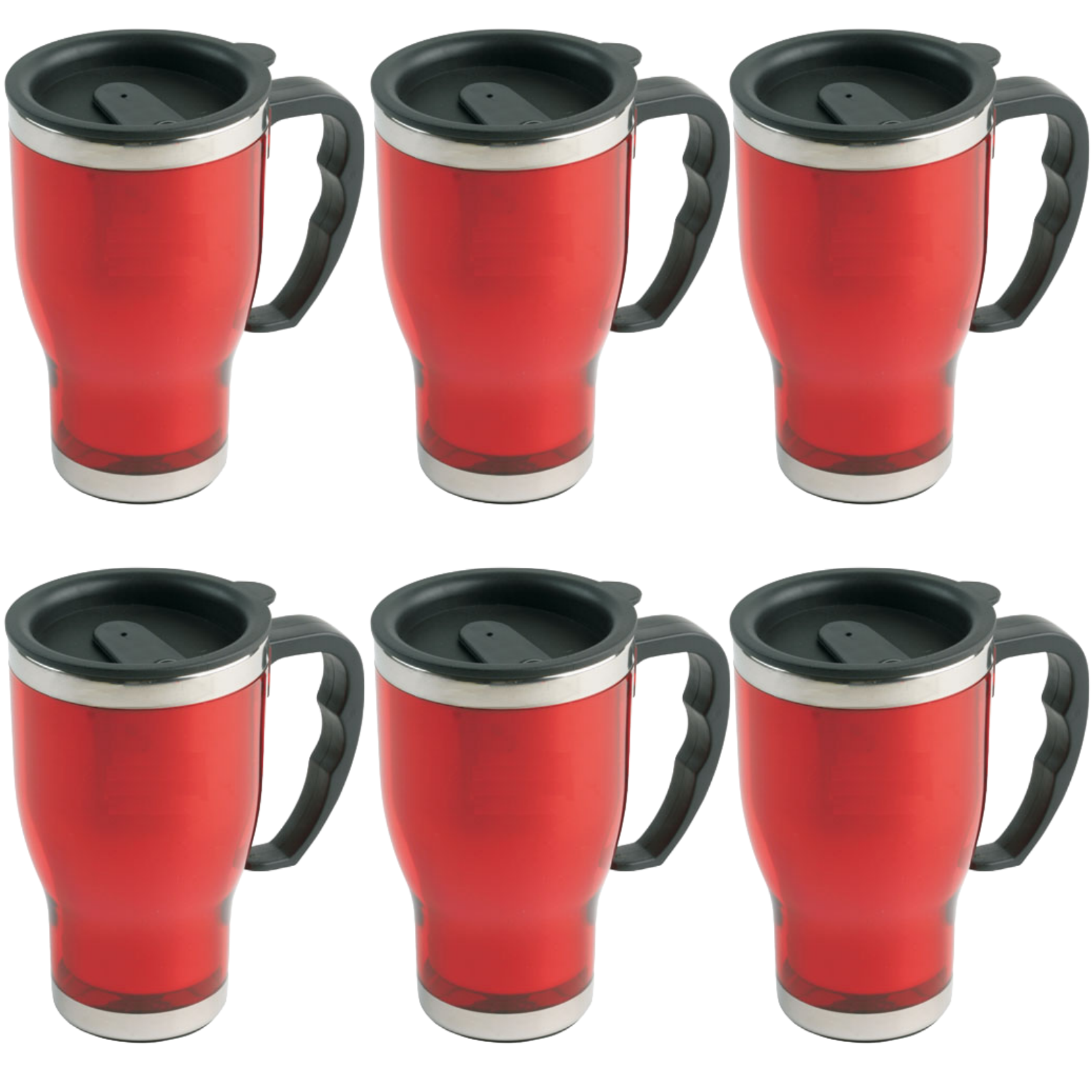 6x Explorer Mug Travel Cup Stainless Steel Insulated Coffee Thermal Bottle - Red