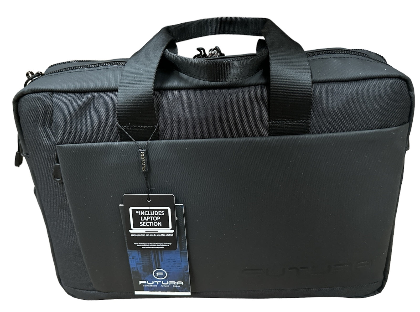 15" Futura Laptop Computer Bag Travel Work Messenger Bag w/USB Port - Black