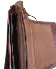 Futura Laptop Messenger Sling Bag Travel Computer Business Genuine Leather - Brown