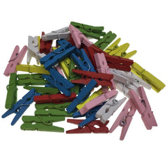 200pc Set Mini Wooden Pegs Craft Scrapbook Shower Clothes Pin 25mm