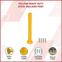 Yellow Heavy Duty Steel Bollard Post