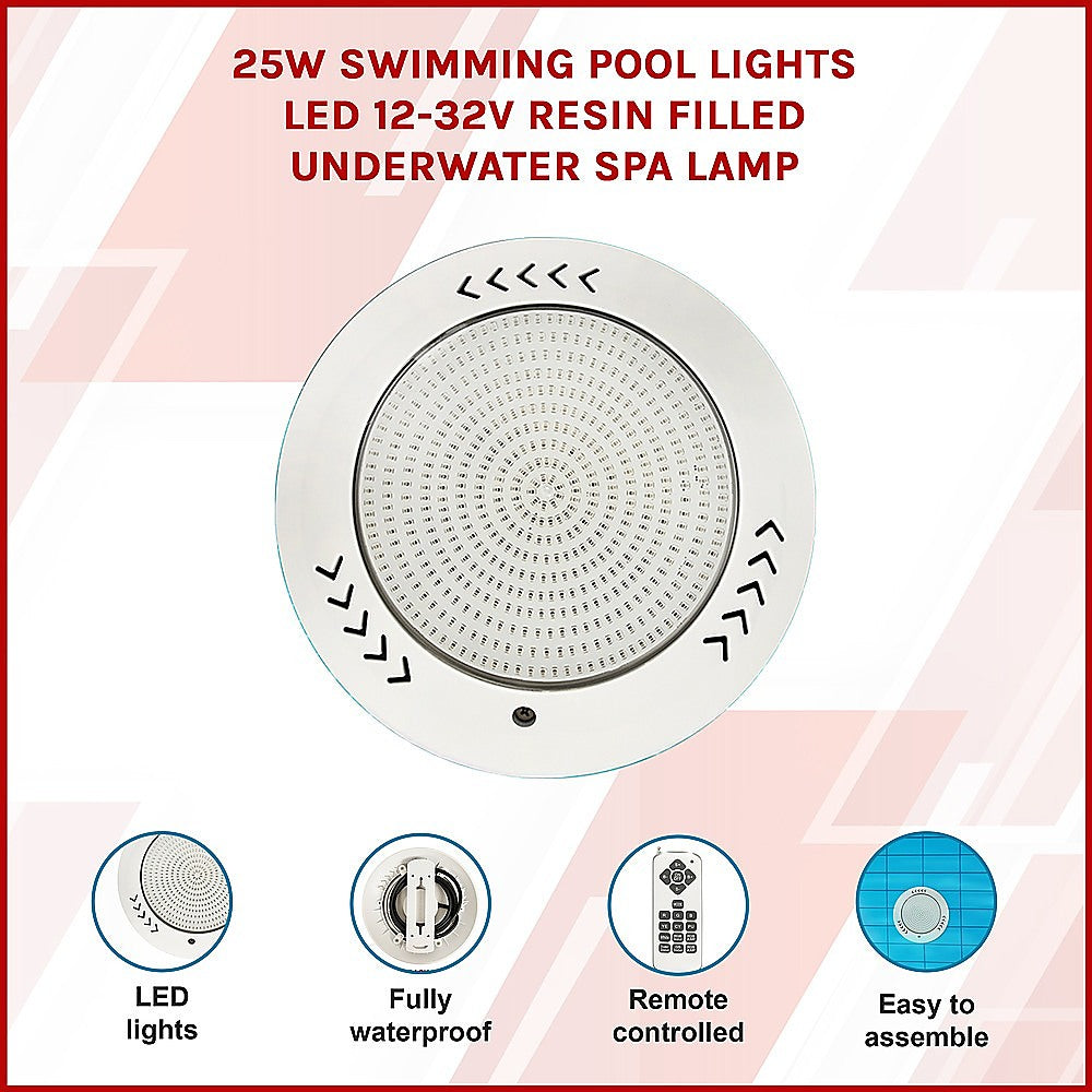 45w Swimming Pool Lights Led 12-32V Resin Filled Underwater Spa lamp