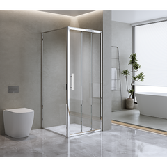 40mm Adjustable Contemporary Corner Sliding Chrome Shower Screen 120x80cm