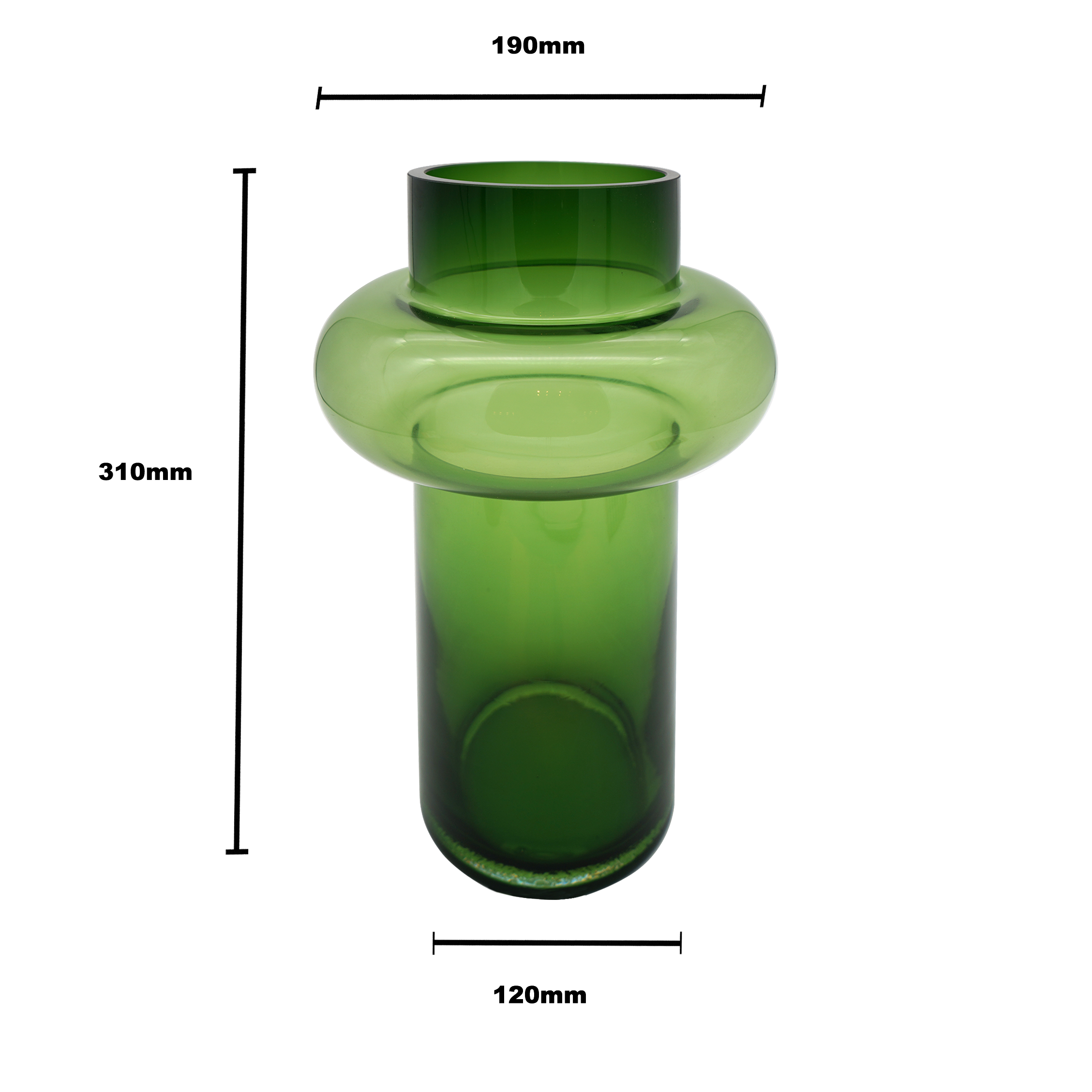 Bamboo Glass Vase - Green L