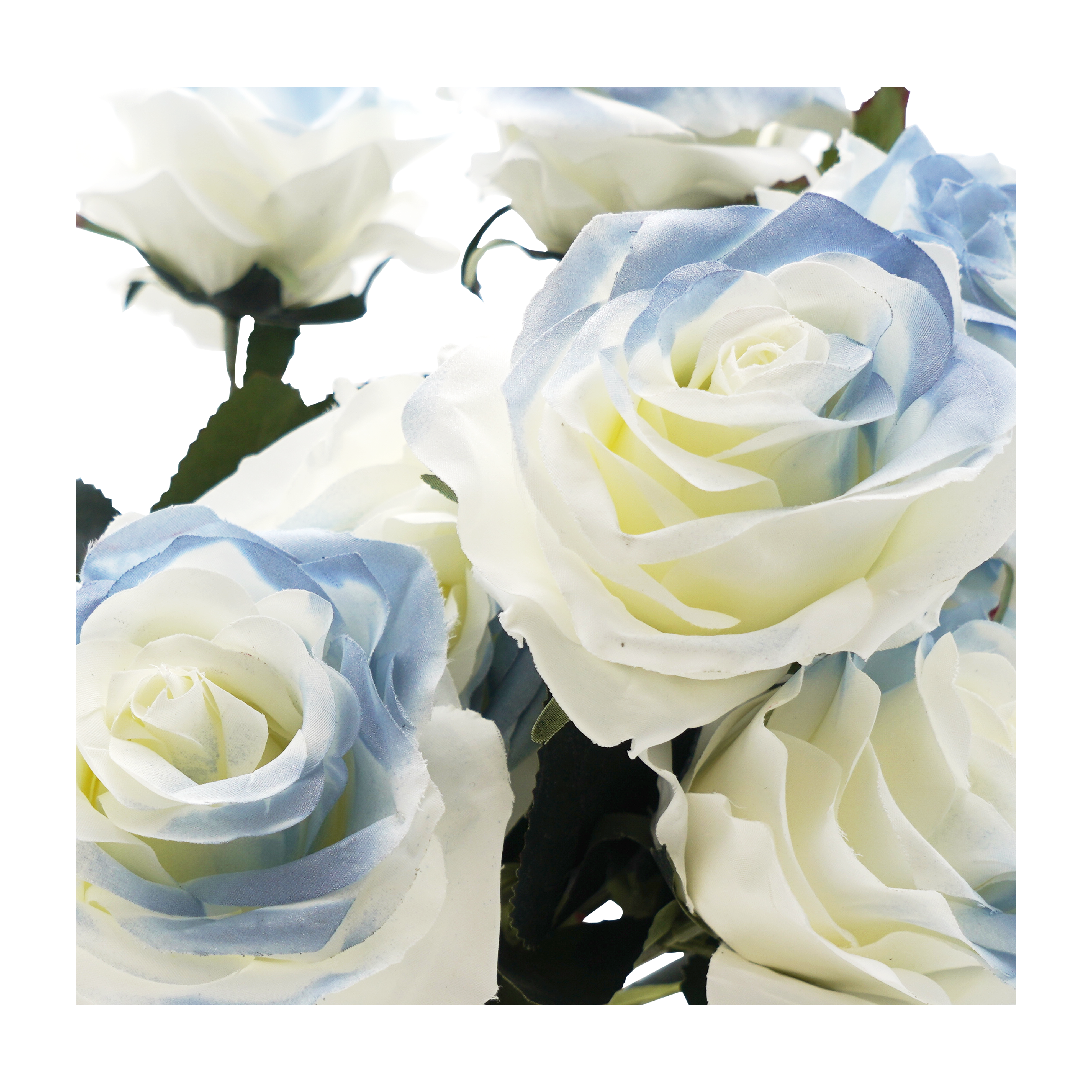 Faux Rose Bouquet Stem blue