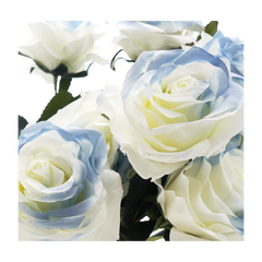 Faux Rose Bouquet Stem blue