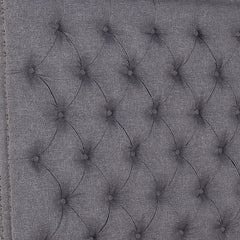Bed Head Double Size French Provincial Headboard Upholsterd Fabric Charcoal