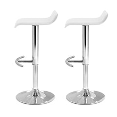 Artiss 2x Bar Stools Adjustable Gas Lift Chairs White